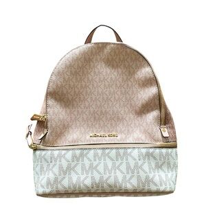 Michael Kors Women's Pink and Cream Backpack